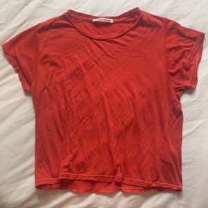 Reformation cropped coral red tee